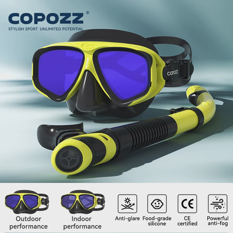 COPOZZ Professioneel Duikmasker & Snorkelset - Anti-condens, Gehard Glas