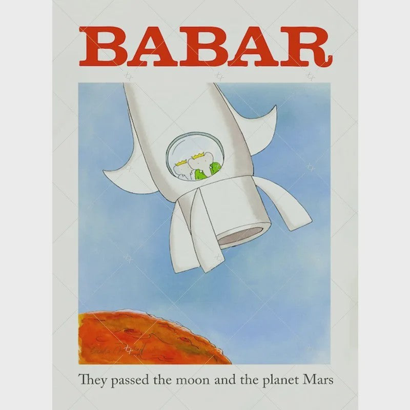 Babar Poster Canvas - Sprookjes Kunst voor Kinderkamer & Babykamer Decoratie