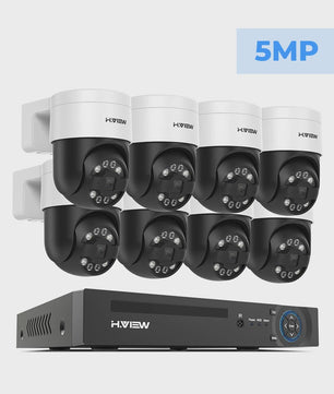 H.VIEW 8-Kanaals 4K/8MP Beveiligingscamera Systeem met PTZ & Humanoid Detectie - Complete Kit