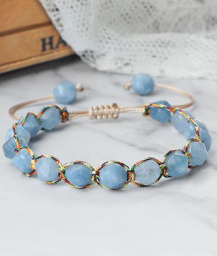 Unieke Kralen Armband - Natuurlijke Tijgeroog, Amethist & Rozenkwarts - Verstelbaar