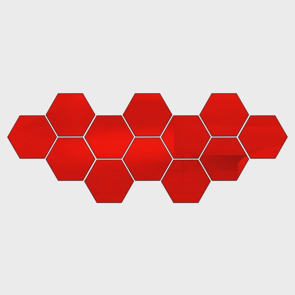 Zelfklevende Hexagon Spiegel Wandstickers - 3D Decoratie voor Elke Ruimte - DIY