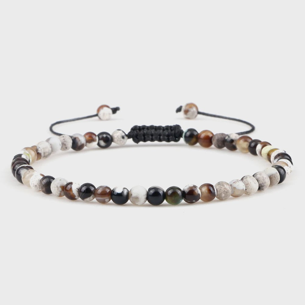 Natuurlijke 4mm Kralen Armbanden - Agate & Onyx - Yoga, Gebed & Stijlvol