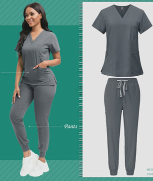 Comfortabele Dames Scrub Set - Medische Werkkleding Top & Broek