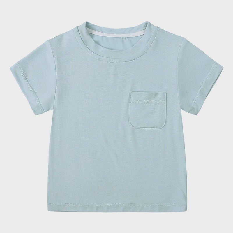 Zomer T-shirt Bamboe Vezel voor Baby Jongens & Meisjes - Kortmouw, Ronde Hals