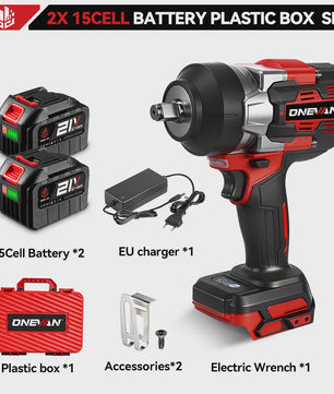 ONEVAN Brushless Elektrische Slagschroevendraaier 2800W - 2800 Nm, 1/2 Inch, Makita 18V Compatibel
