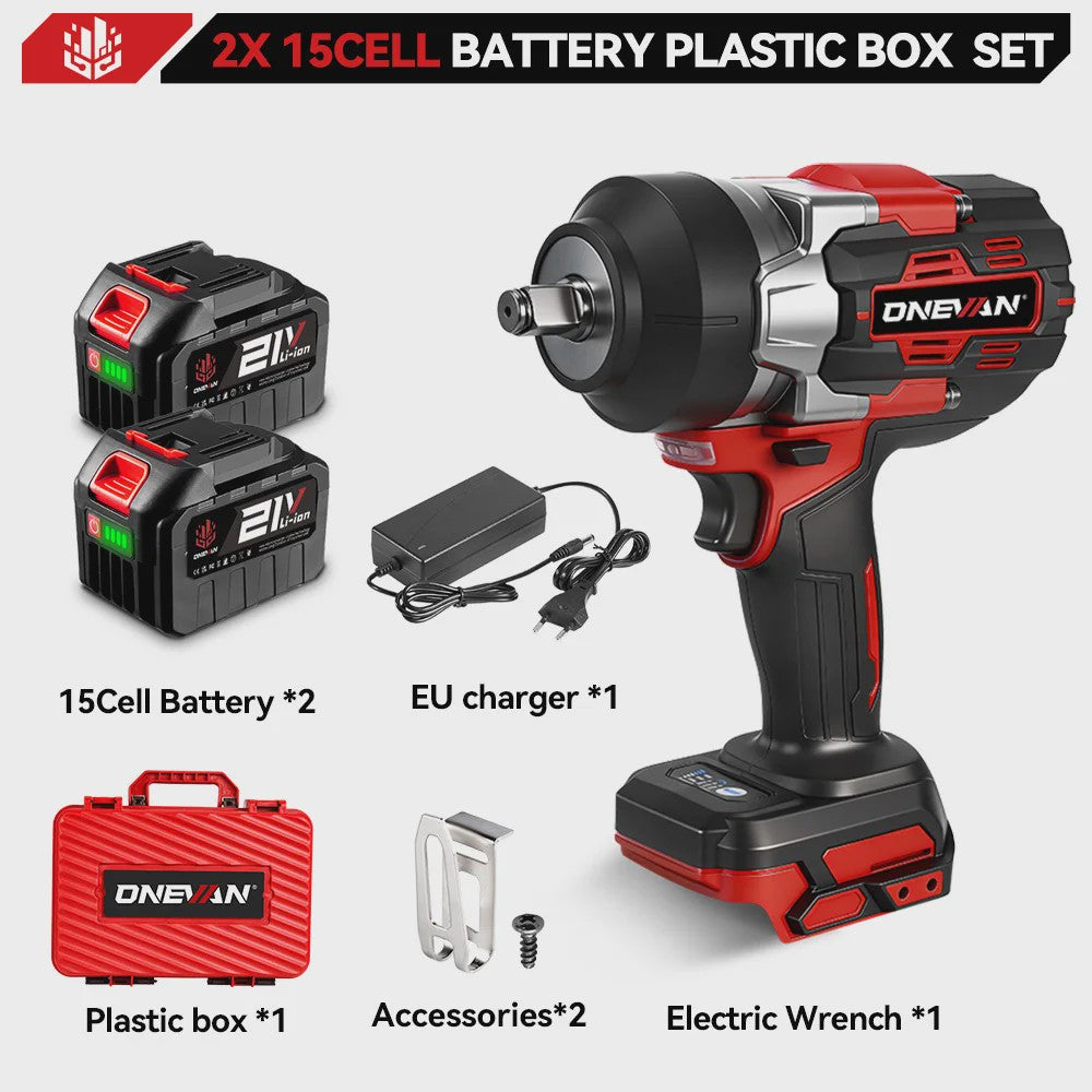 ONEVAN Brushless Elektrische Slagschroevendraaier 2800W - 2800 Nm, 1/2 Inch, Makita 18V Compatibel