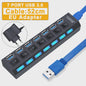 USB Hub 3.0/2.0 met 4 of 7 poorten, individuele schakelaars en LED-indicatoren