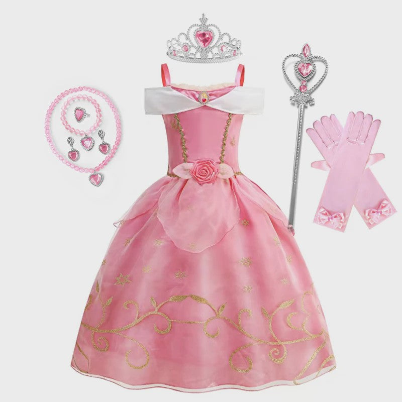 Roze Aurora Prinsessenjurk - Droomjurk voor Feestjes en Verkleedpartijen