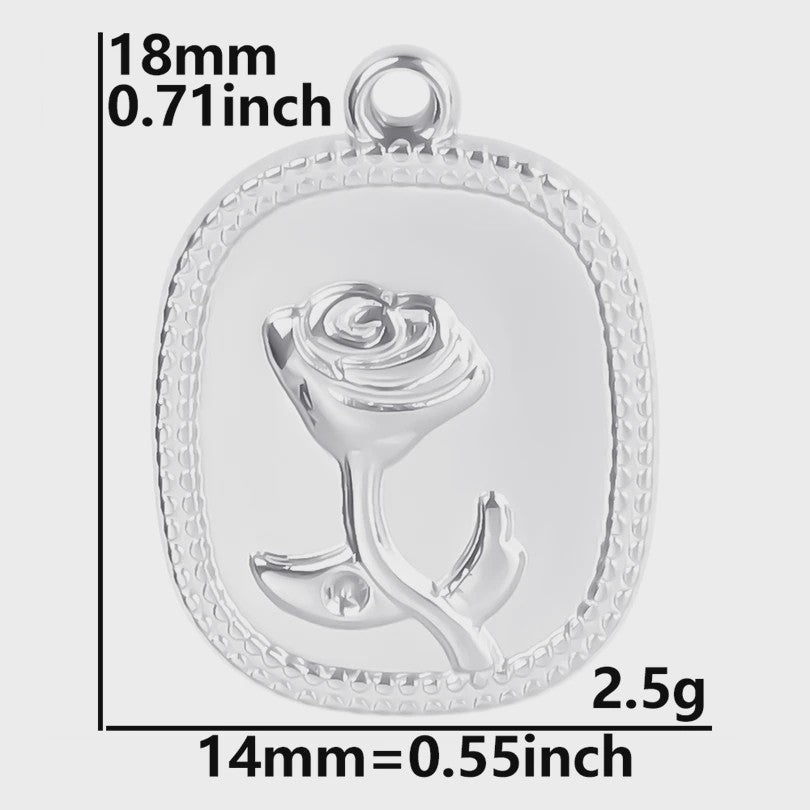 Set van 5 Zilverkleurige Stainless Steel Bedels: Ster, Maan, Zon, Vlinder, Roos & Ojo Turco