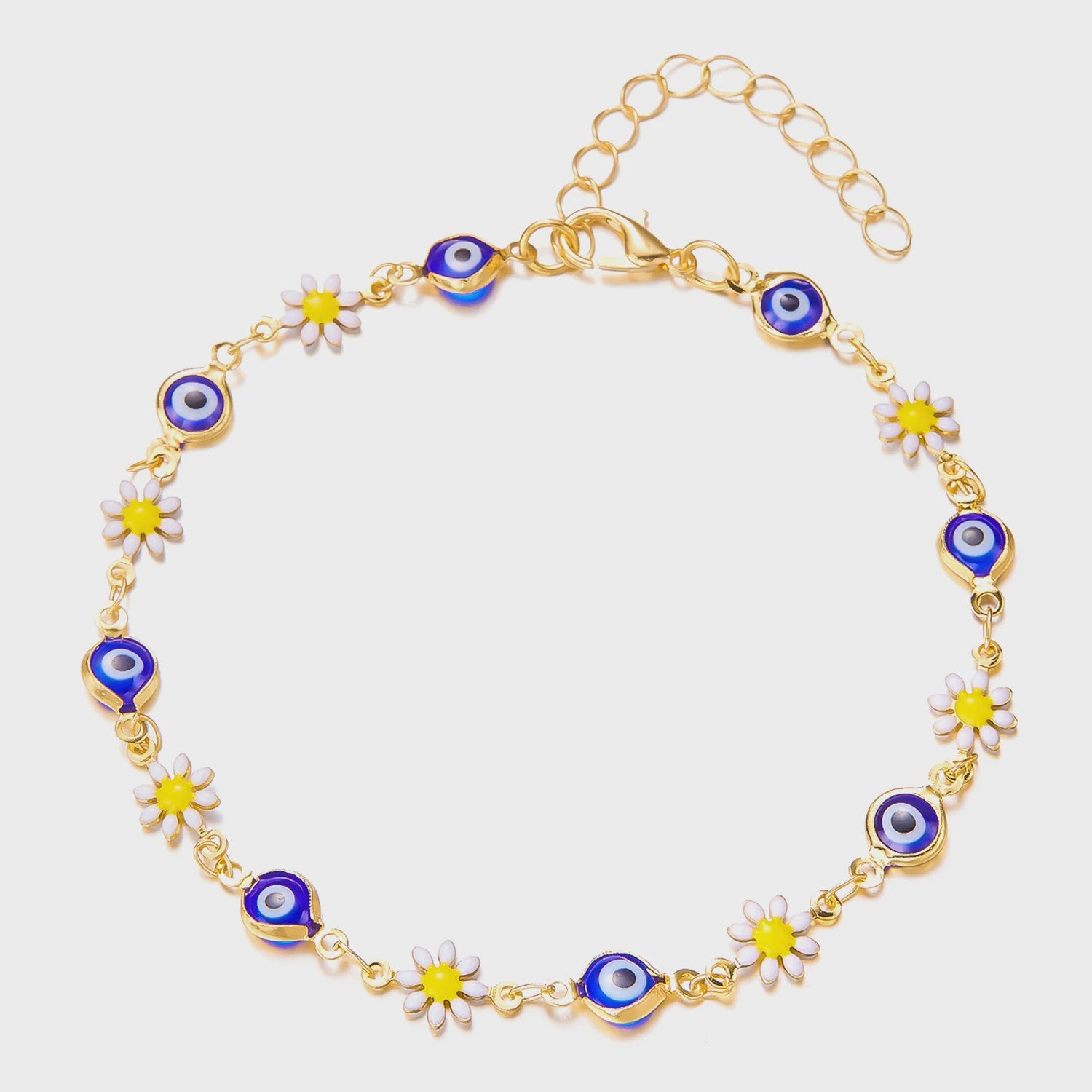 Vintage Boho Ankelbandje met Hartjes & Kristallen - Kleurrijk Zomer Sieraden voor Dames