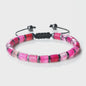 Blauwe Cilindervormige Agate Armband - Gevlochten Natuursteen Bangle voor Dames en Heren
