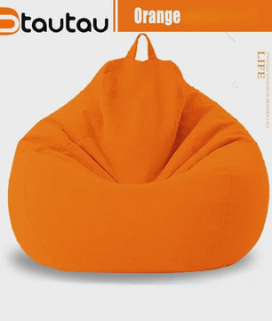 70cm Gevulde Beanbag Sofa van Katoen Linnen - Comfortabele Loungestoel voor Ontspanning
