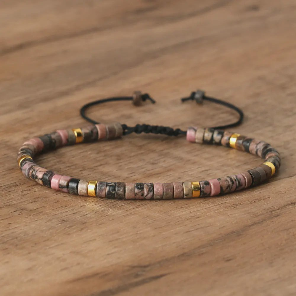 Natuurlijke Blauwe Emperor Steen Kralen Armband - Verstelbaar & Uniek