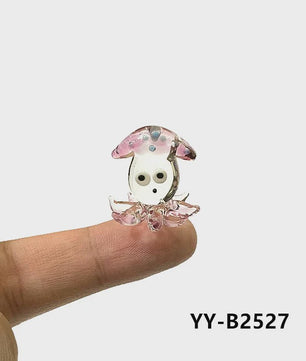 Schattig Mini Glazen Calamari Beeldje - Japans Stijl Zeedier Ornament voor Tafel & Aquarium Decoratie