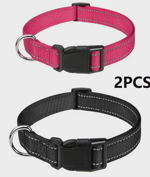 Verstelbare Halsband voor Honden en Puppies met Reflecterende Strepen - Veilig en Comfortabel