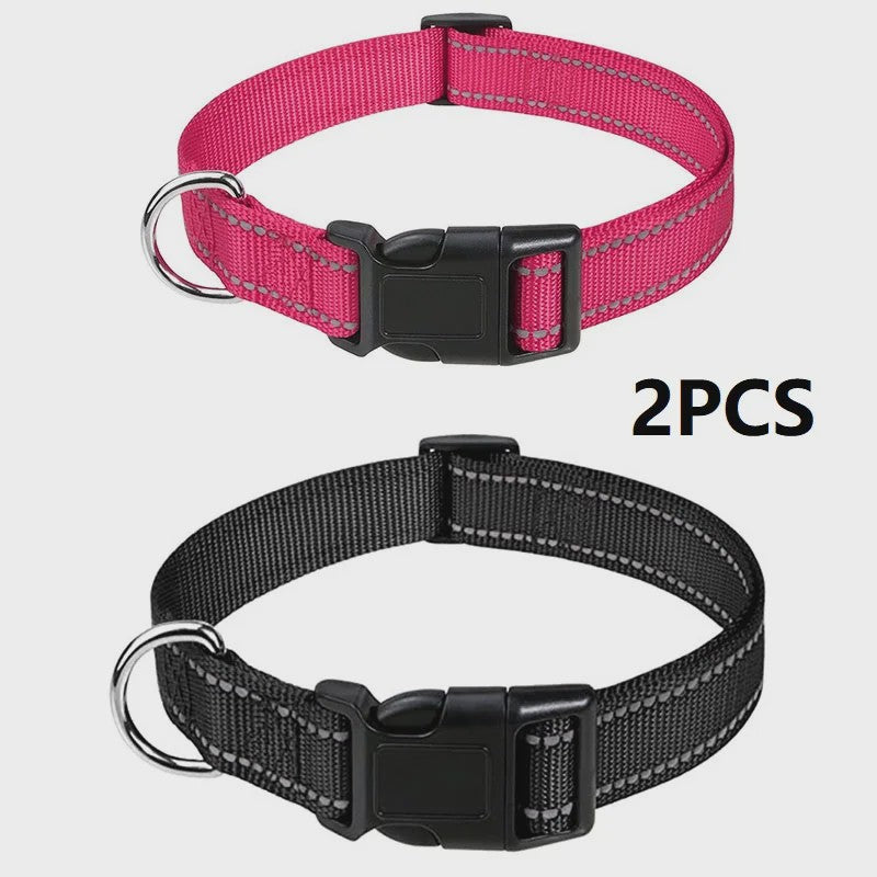 Verstelbare Halsband voor Honden en Puppies met Reflecterende Strepen - Veilig en Comfortabel