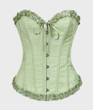 Sexy Jacquard Bustier Corset met Ruches en Push-Up Effect - Gothic Stijl