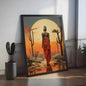 Abstract Canvas Poster: Afrikaanse Vrouwen & Zonneschildering - Wanddecoratie