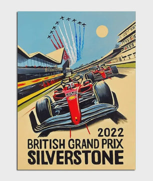 Retro F1 Formule 1 Raceauto Posters - Neon City Canvas Muurkunst