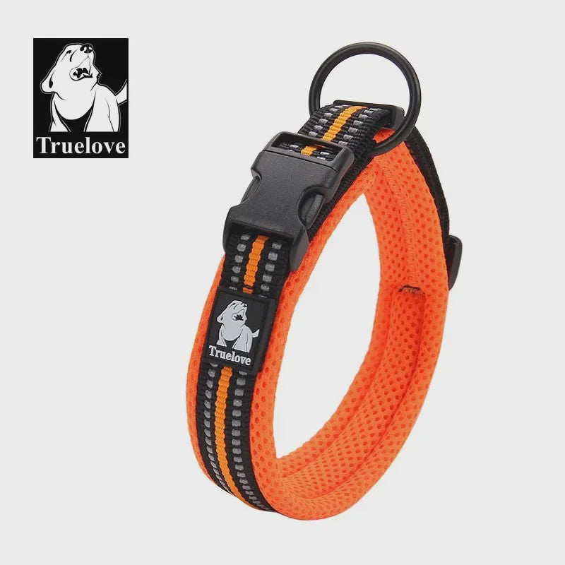 Truelove Verstelbare Hondenhalsband - Gewatteerd Mesh, 3M Reflecterend Nylon, Duurzaam & All-Weather, 8 Maten