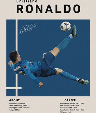 Cristiano Ronaldo Poster - Voetbal Ster Canvas Schilderij voor Jongenskamer
