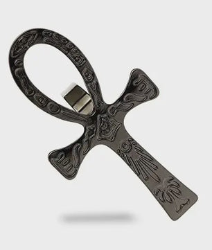 Vintage Egyptische Ankh Kruis Ketting - Grote Hanger met Lange Ketting