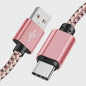 Nylon USB-C Laadkabel - Snel Opladen & Data Transfer voor Huawei, Samsung & Android (1/2/3M)