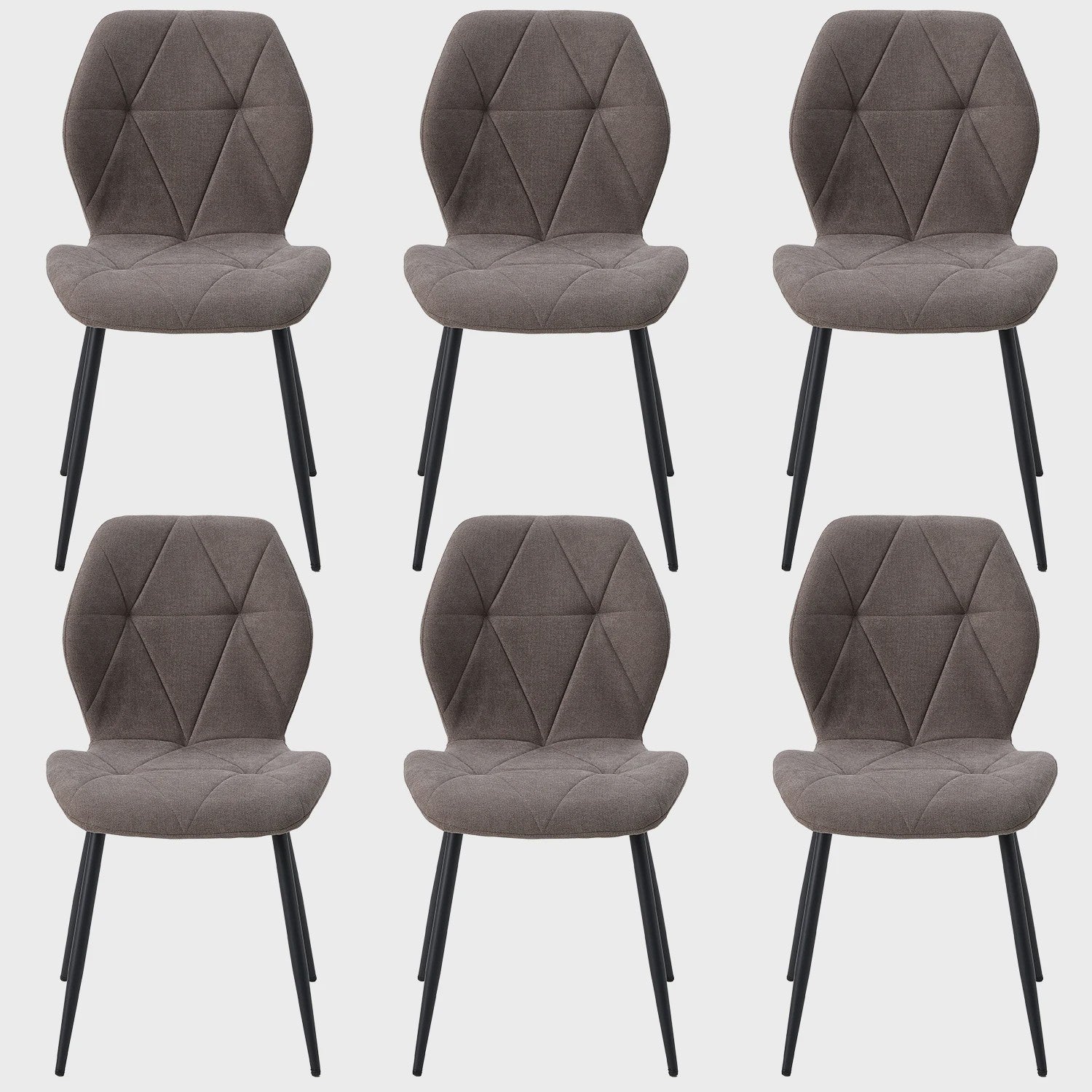 Set van 2, 4 of 6 Moderne Eetkamerstoelen - Comfortabel Gestoffeerd met Stalen Poten