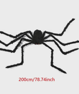 Enorme Zwarte Pluche Spin - Halloween Decoratie 30-200cm