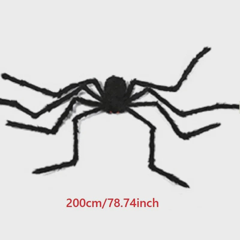 Enorme Zwarte Pluche Spin - Halloween Decoratie 30-200cm