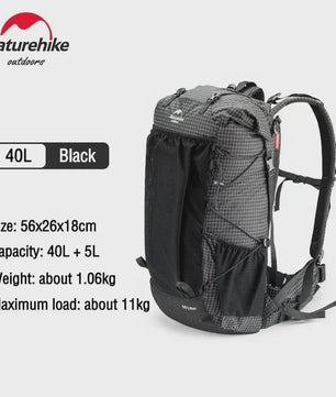 Naturehike 60+5L Wandelrugzak - Grote Capaciteit, Ergonomisch, Waterdicht