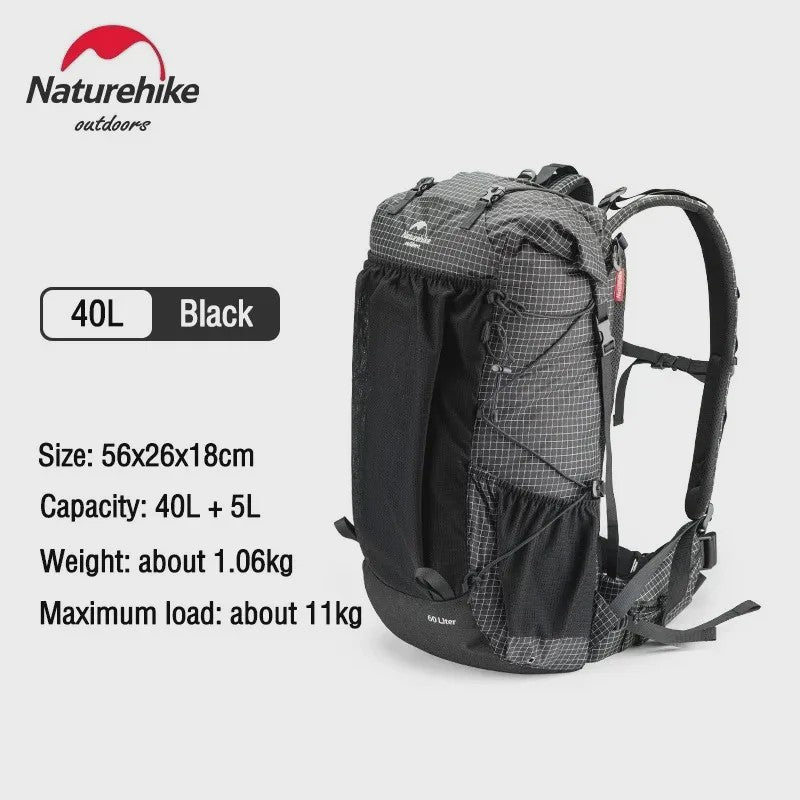 Naturehike 60+5L Wandelrugzak - Grote Capaciteit, Ergonomisch, Waterdicht