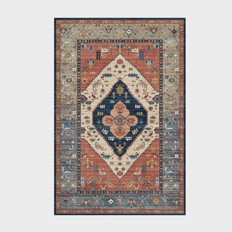 Wasbaar & Opvouwbaar Perzisch Retro Vloerkleed | Zacht Imitatie Kasjmier voor Woonkamer, Slaapkamer & Hal