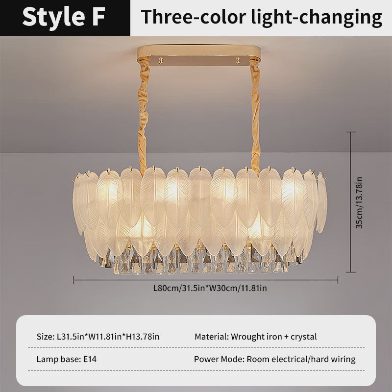 Luxe Pluimen & Kristal Plafondlamp - Sfeervolle Hanglamp voor Woonkamer & Slaapkamer