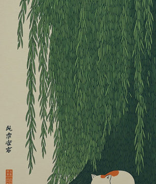 Japanse Canvas Poster: Zen Bos, Koi Vis & Kraanvogel - Sfeervolle Wanddecoratie