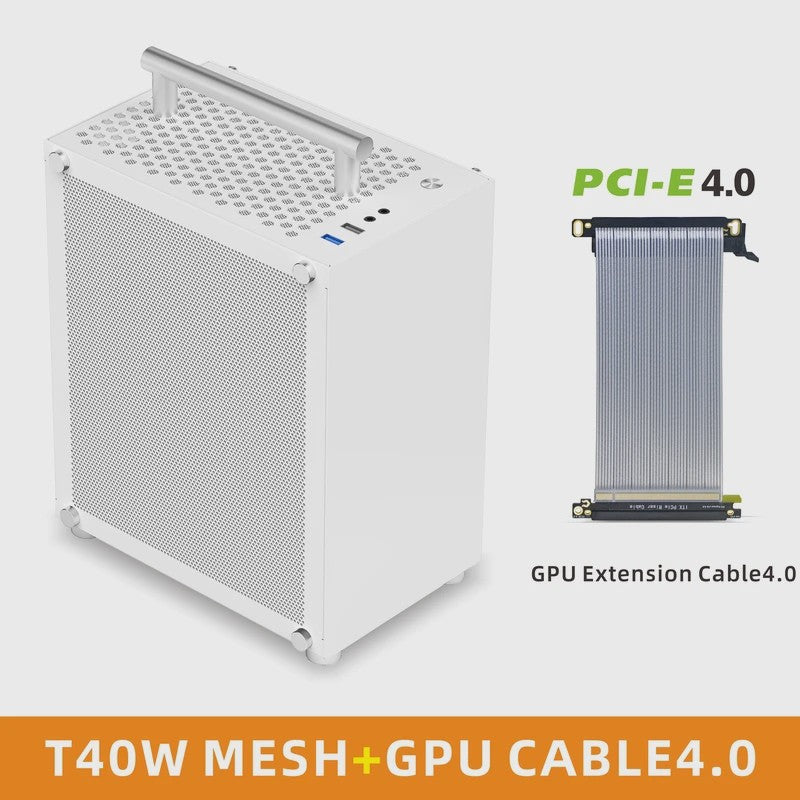 METALFISH T40 Mini ITX PC Behuizing - 7L Compact, Draagbaar met Acryl of Mesh Paneel