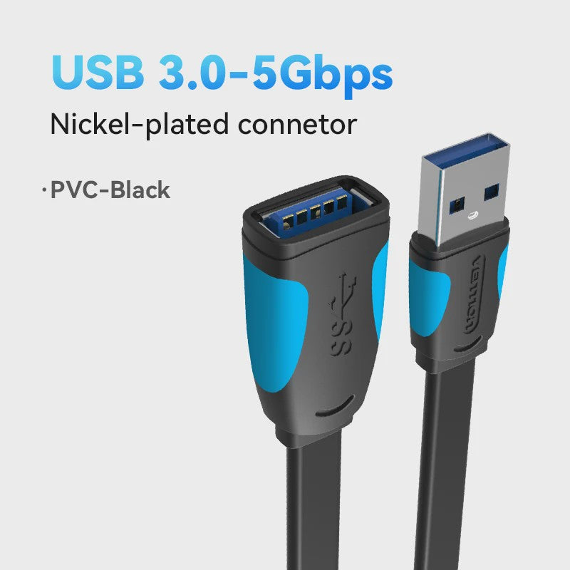 Vention USB 3.0 Verlengsnoer - Snelle Dataoverdracht voor PC, TV, Console & Meer