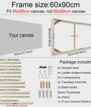 Houten Canvas Frame Sets - Diverse Maten voor Kunst, Foto's & Diamond Painting