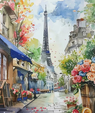 Franse Parijse Stadsgezichten Aquarel Kunst Posters Canvas Prints Wanddecoratie