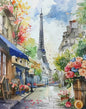 Franse Parijse Stadsgezichten Aquarel Kunst Posters Canvas Prints Wanddecoratie