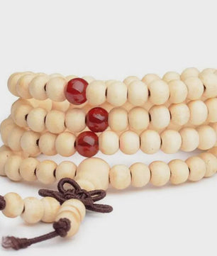Natuurlijke Sandelhout Gebedskralen Armband - 108 Kralen voor Meditatie & Mannen/Vrouwen
