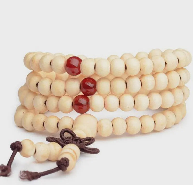 Natuurlijke Sandelhout Gebedskralen Armband - 108 Kralen voor Meditatie & Mannen/Vrouwen