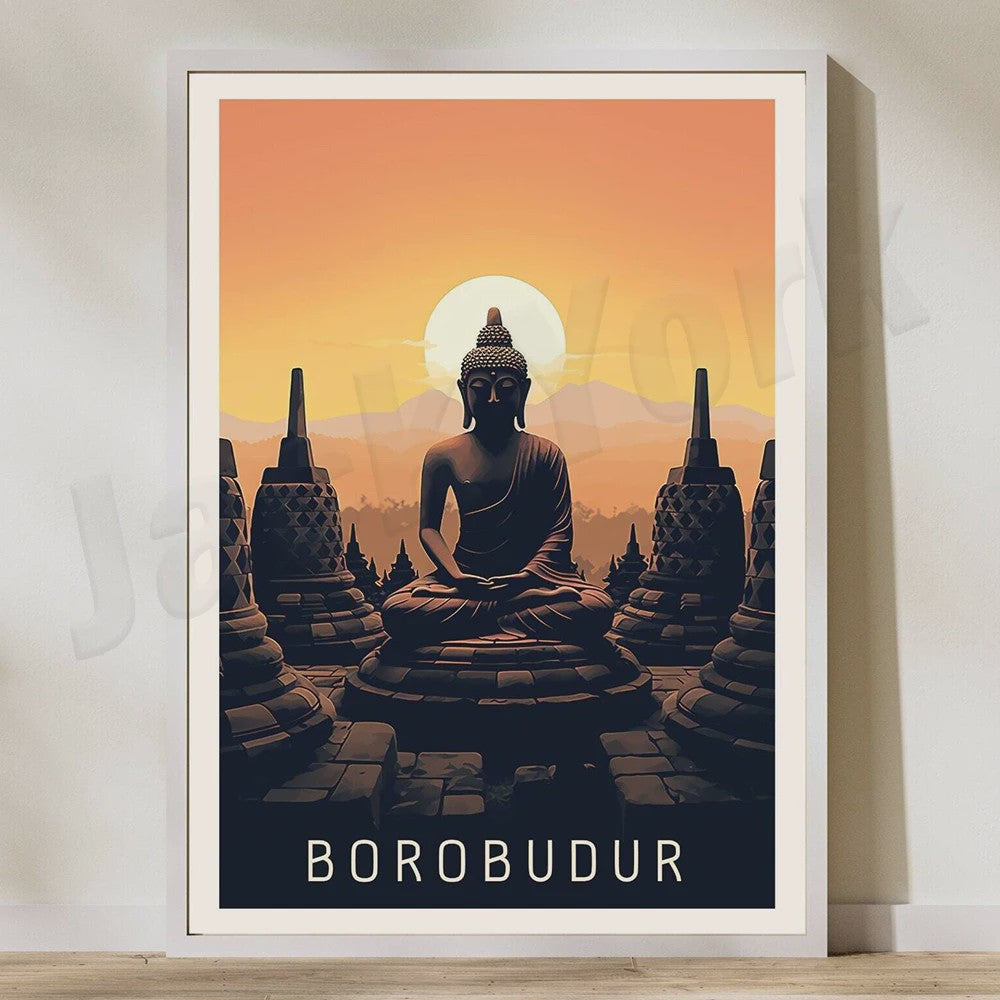 Indonesië Reisposters: Bali, Java, Komodo & Meer - Wanddecoratie Set