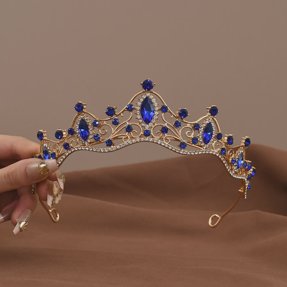 Vintage Barok Kristallen Tiara Kroon met Strass - Bruids & Feest Haaraccessoire
