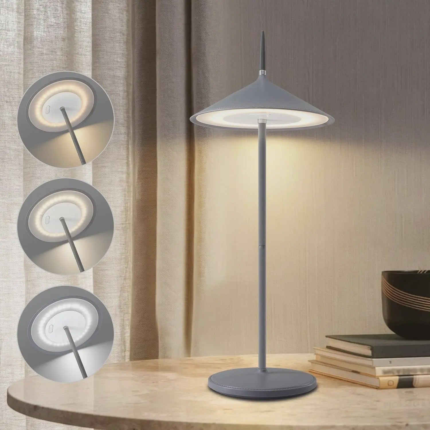 Draadloze LED Tafellamp Oplaadbaar met USB-C, Dimbaar & Waterdicht (IP44)