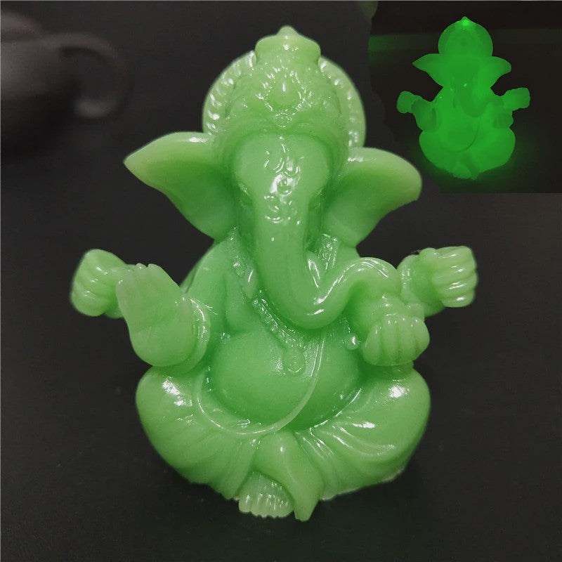 Ganesha Beeldje Bronskleurig - Hindoeïstische God Sculptuur voor Huis & Kantoor Decoratie