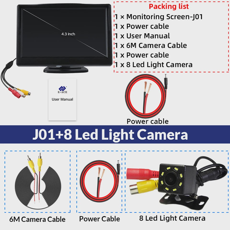 4.3 Inch Auto Achteruitrijcamera Display - Draaibaar & Universeel