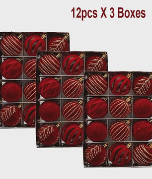 Kerstballen 6cm - Set van 12/16 Stuks - Wijnrood & Goud - Fluweelzacht & Feestelijk