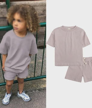 Zomer Set Kinderen: T-shirt met Korte Broek - Jongens & Meisjes Sportkleding Outfit