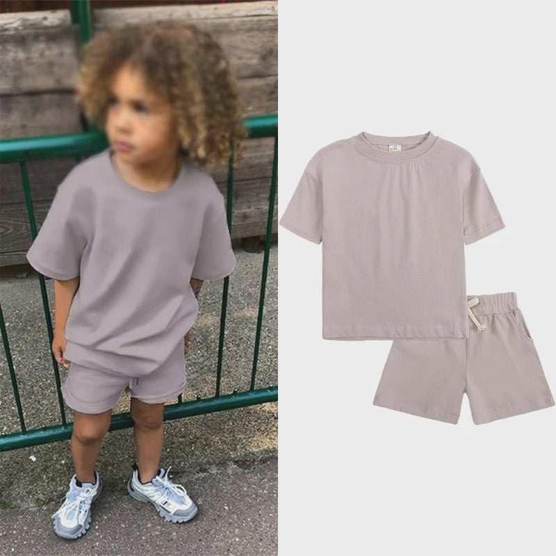 Zomer Set Kinderen: T-shirt met Korte Broek - Jongens & Meisjes Sportkleding Outfit